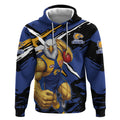 West Coast Eagles Hoodie Eagles Muscular Mascot Graphic - Abstract Paint Splatter Art