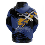 West Coast Eagles Hoodie Eagles Muscular Mascot Graphic - Abstract Paint Splatter Art
