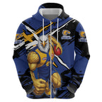 West Coast Eagles Hoodie Eagles Muscular Mascot Graphic - Abstract Paint Splatter Art