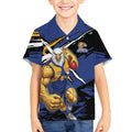 West Coast Eagles Kid Hawaiian Shirt Eagles Muscular Mascot Graphic - Abstract Paint Splatter Art