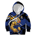 West Coast Eagles Kid Hoodie Eagles Muscular Mascot Graphic - Abstract Paint Splatter Art