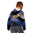West Coast Eagles Kid Hoodie Eagles Muscular Mascot Graphic - Abstract Paint Splatter Art
