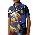 West Coast Eagles Kid Polo Shirt Eagles Muscular Mascot Graphic - Abstract Paint Splatter Art