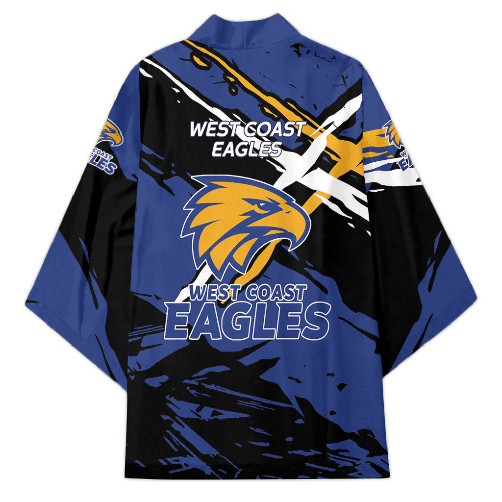 West Coast Eagles Kimono Eagles Muscular Mascot Graphic - Abstract Paint Splatter Art