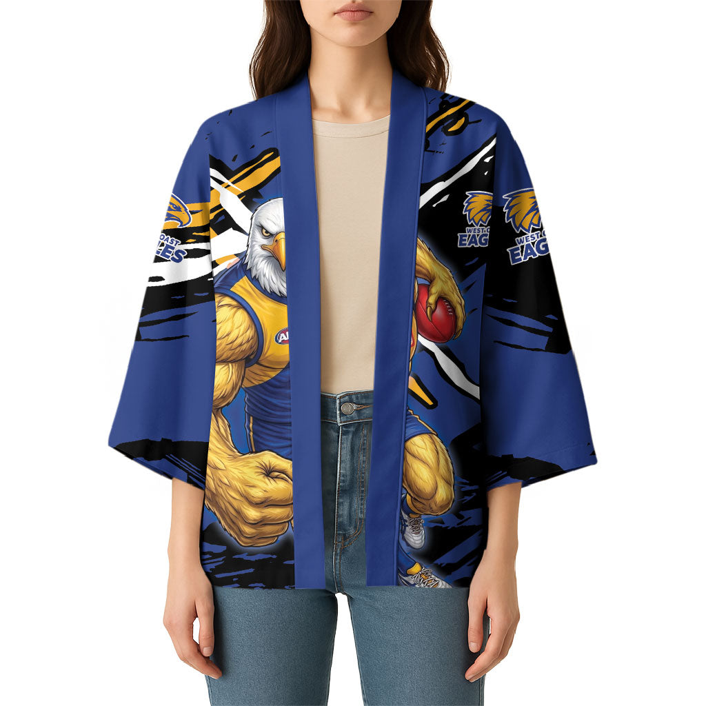 West Coast Eagles Kimono Eagles Muscular Mascot Graphic - Abstract Paint Splatter Art