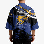 West Coast Eagles Kimono Eagles Muscular Mascot Graphic - Abstract Paint Splatter Art