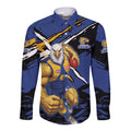 West Coast Eagles Long Sleeve Button Shirt Eagles Muscular Mascot Graphic - Abstract Paint Splatter Art