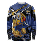 West Coast Eagles Long Sleeve Shirt Eagles Muscular Mascot Graphic - Abstract Paint Splatter Art