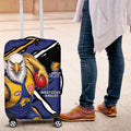 West Coast Eagles Luggage Cover Eagles Muscular Mascot Graphic - Abstract Paint Splatter Art