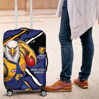 West Coast Eagles Luggage Cover Eagles Muscular Mascot Graphic - Abstract Paint Splatter Art