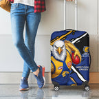 West Coast Eagles Luggage Cover Eagles Muscular Mascot Graphic - Abstract Paint Splatter Art