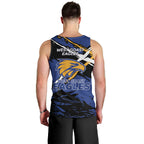 West Coast Eagles Men Tank Top Eagles Muscular Mascot Graphic - Abstract Paint Splatter Art