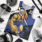 West Coast Eagles Men Tank Top Eagles Muscular Mascot Graphic - Abstract Paint Splatter Art