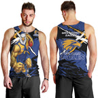 West Coast Eagles Men Tank Top Eagles Muscular Mascot Graphic - Abstract Paint Splatter Art
