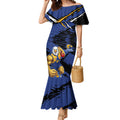 West Coast Eagles Mermaid Dress Eagles Muscular Mascot Graphic - Abstract Paint Splatter Art