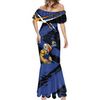 West Coast Eagles Mermaid Dress Eagles Muscular Mascot Graphic - Abstract Paint Splatter Art