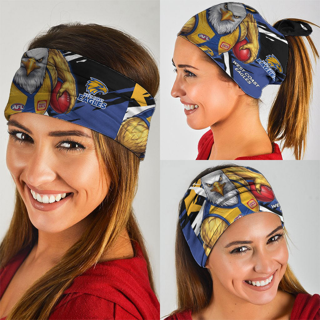 West Coast Eagles Neck Gaiter Eagles Muscular Mascot Graphic - Abstract Paint Splatter Art