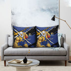 West Coast Eagles Pillow Cover Eagles Muscular Mascot Graphic - Abstract Paint Splatter Art