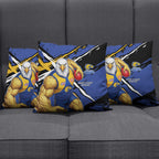 West Coast Eagles Pillow Cover Eagles Muscular Mascot Graphic - Abstract Paint Splatter Art