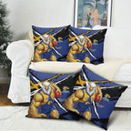 West Coast Eagles Pillow Cover Eagles Muscular Mascot Graphic - Abstract Paint Splatter Art