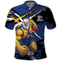 West Coast Eagles Polo Shirt Eagles Muscular Mascot Graphic - Abstract Paint Splatter Art
