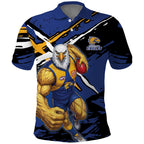 West Coast Eagles Polo Shirt Eagles Muscular Mascot Graphic - Abstract Paint Splatter Art