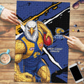 West Coast Eagles Puzzle Eagles Muscular Mascot Graphic - Abstract Paint Splatter Art