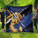 West Coast Eagles Quilt Eagles Muscular Mascot Graphic - Abstract Paint Splatter Art
