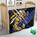 West Coast Eagles Quilt Eagles Muscular Mascot Graphic - Abstract Paint Splatter Art