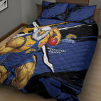 West Coast Eagles Quilt Bed Set Eagles Muscular Mascot Graphic - Abstract Paint Splatter Art