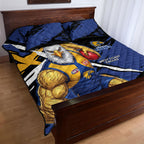 West Coast Eagles Quilt Bed Set Eagles Muscular Mascot Graphic - Abstract Paint Splatter Art
