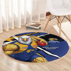 West Coast Eagles Round Carpet Eagles Muscular Mascot Graphic - Abstract Paint Splatter Art