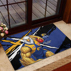 West Coast Eagles Rubber Doormat Eagles Muscular Mascot Graphic - Abstract Paint Splatter Art