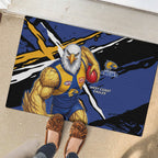 West Coast Eagles Rubber Doormat Eagles Muscular Mascot Graphic - Abstract Paint Splatter Art