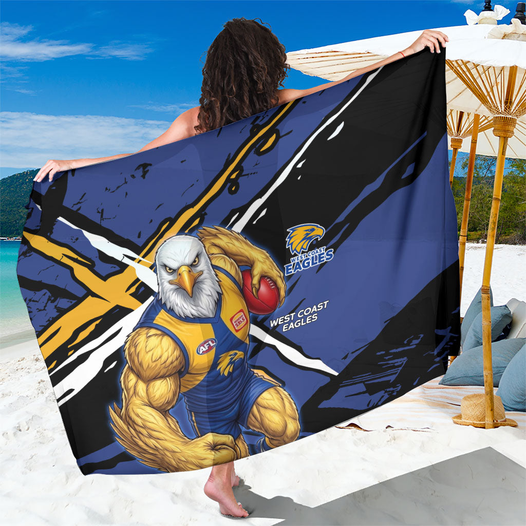 West Coast Eagles Sarong Eagles Muscular Mascot Graphic - Abstract Paint Splatter Art