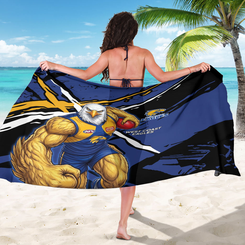 West Coast Eagles Sarong Eagles Muscular Mascot Graphic - Abstract Paint Splatter Art