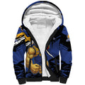West Coast Eagles Sherpa Hoodie Eagles Muscular Mascot Graphic - Abstract Paint Splatter Art