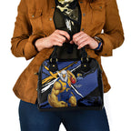West Coast Eagles Shoulder Handbag Eagles Muscular Mascot Graphic - Abstract Paint Splatter Art