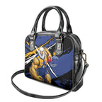 West Coast Eagles Shoulder Handbag Eagles Muscular Mascot Graphic - Abstract Paint Splatter Art