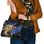 West Coast Eagles Shoulder Handbag Eagles Muscular Mascot Graphic - Abstract Paint Splatter Art
