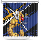 West Coast Eagles Shower Curtain Eagles Muscular Mascot Graphic - Abstract Paint Splatter Art