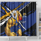West Coast Eagles Shower Curtain Eagles Muscular Mascot Graphic - Abstract Paint Splatter Art