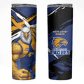 West Coast Eagles Skinny Tumbler Eagles Muscular Mascot Graphic - Abstract Paint Splatter Art