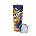 West Coast Eagles Skinny Tumbler Eagles Muscular Mascot Graphic - Abstract Paint Splatter Art