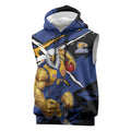 West Coast Eagles Sleeveless Hoodie Eagles Muscular Mascot Graphic - Abstract Paint Splatter Art