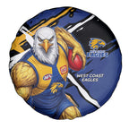 West Coast Eagles Spare Tire Cover Eagles Muscular Mascot Graphic - Abstract Paint Splatter Art