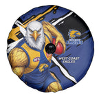 West Coast Eagles Spare Tire Cover Eagles Muscular Mascot Graphic - Abstract Paint Splatter Art
