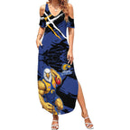 West Coast Eagles Summer Maxi Dress Eagles Muscular Mascot Graphic - Abstract Paint Splatter Art
