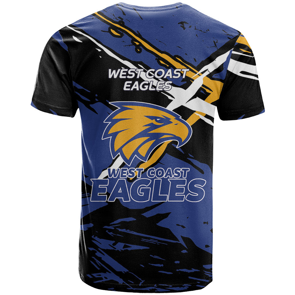 West Coast Eagles T Shirt Eagles Muscular Mascot Graphic - Abstract Paint Splatter Art