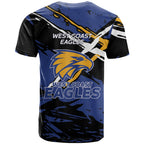 West Coast Eagles T Shirt Eagles Muscular Mascot Graphic - Abstract Paint Splatter Art